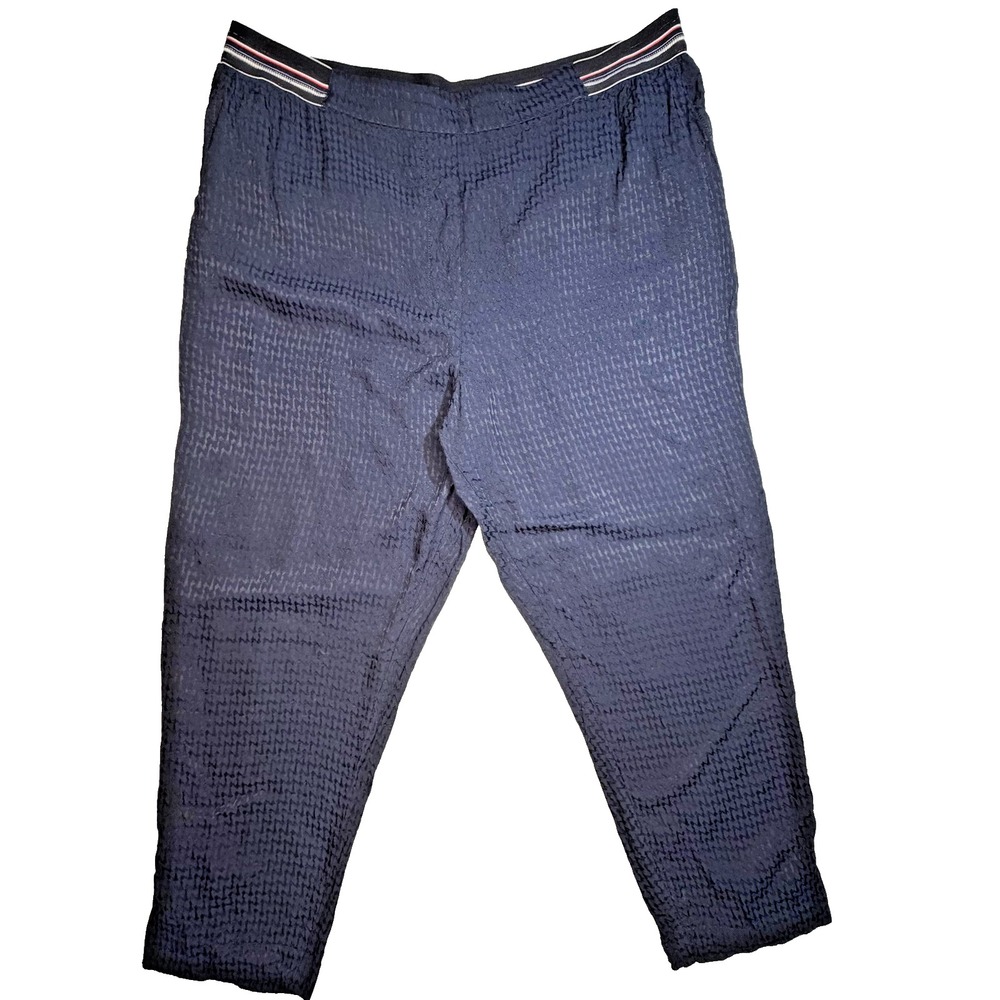 Anthropologie Pants Womens XL‎ Blue Essential Pull-On Trouser Cropped Tapered
